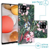 imoshion Design Hülle Samsung Galaxy A42 - Dschungel - Grün / Rosa