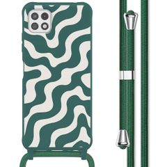 imoshion SilikonHülle design mit Band Samsung Galaxy A22 (5G) - Petrol Green Groovy