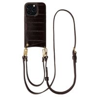 Selencia Nova Echtleder Backcover mit Kartenhalter Apple iPhone 16 Pro - Dark Chocolate