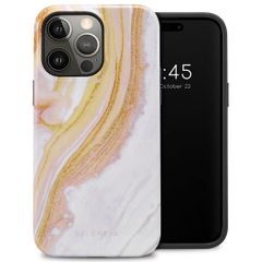 Selencia Vivid Back Cover für das iPhone 14 Pro Max - Chic Marble Gold