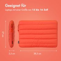 imoshion Puffer Laptop Hülle 15-16 Zoll - Laptop Sleeve - Apricot Crush Orange