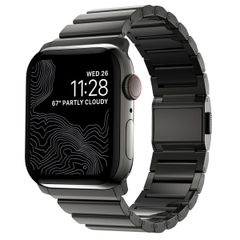 Nomad Magnetisches Stahlgliederarmband für die Apple Watch Series 1 bis 10 / SE / Ultra (2) (44/45/46/49 mm) - Graphit