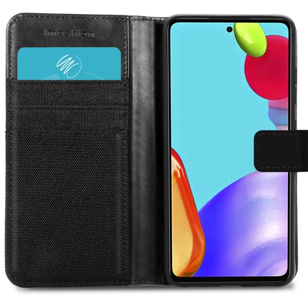 imoshion Luxuriöse Canvas-Klapphülle Samsung Galaxy A52(s) (5G/4G) - Schwarz
