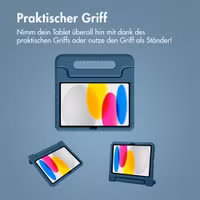 imoshion Schutzhülle mit Handgriff kindersicher Apple iPad 11 (2025) 11 Zoll A16 / iPad 10 (2022) 10.9 Zoll - Dunkelblau