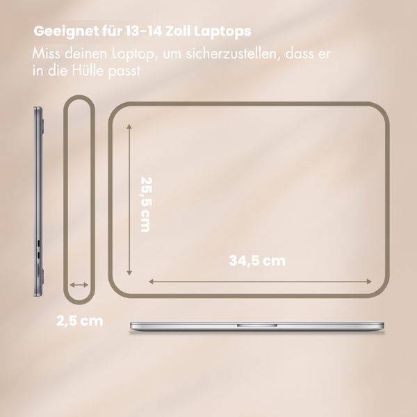 Selencia Cord Laptop Hülle 13-14 Zoll - Laptop Sleeve - Beige