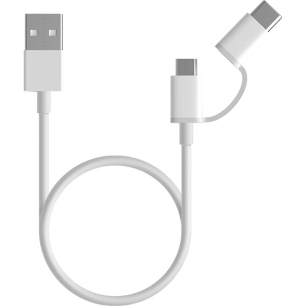 Xiaomi Original Mi USB-C & Micro-USB auf USB-Kabel - 0,3 Meter - Weiß