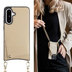 Selencia Nova HandyHülle mit Kordel und Kartenhalter Samsung Galaxy A36 / A56 - Beige