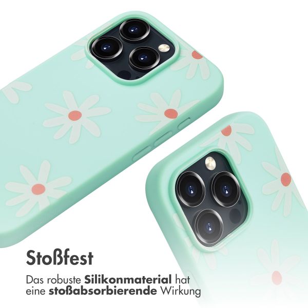 imoshion Silikonhülle design mit Band für das iPhone 16 Pro Max - Green Flower Distance