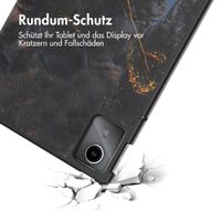 imoshion Design Trifold Klapphülle für das Lenovo Tab M11 - Black Marble