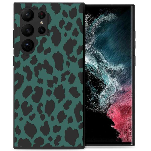 imoshion Design Hülle für das Samsung Galaxy S23 Ultra - Leopard - Grün / Schwarz