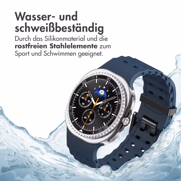 imoshion Ocean Silikonarmband für das  Samsung Galaxy Watch 8 (40/44mm) / Classic (46mm) - Dunkelblau