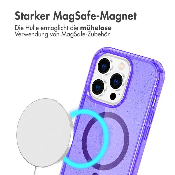 imoshion Sparkle Back Cover mit MagSafe für das Apple iPhone 14 Pro Max - Glitzer Violett