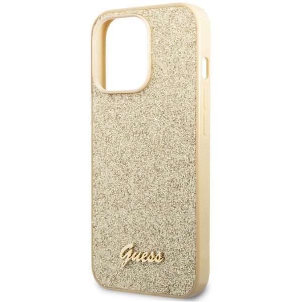 Guess Glitter Flakes Back Cover Apple iPhone 14 Pro - Gold