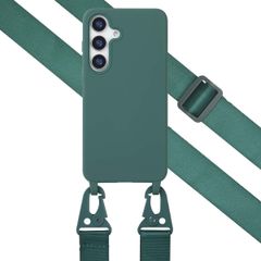 Selencia SilikonHülle mit abnehmbarem Band Samsung Galaxy S25 - Dunkelgrün