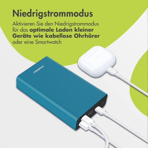 imoshion Ultra Series Aluminium | Powerbank 20.000 mAh - Schnellladen bis 33W - Petrol Green