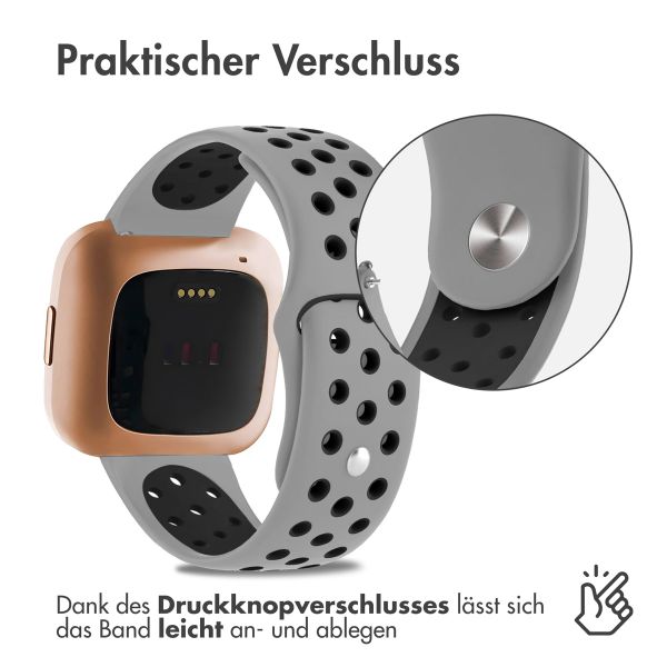 imoshion Silikonband Sport für das Fitbit Versa 2 / Versa Lite - Grau / Schwarz