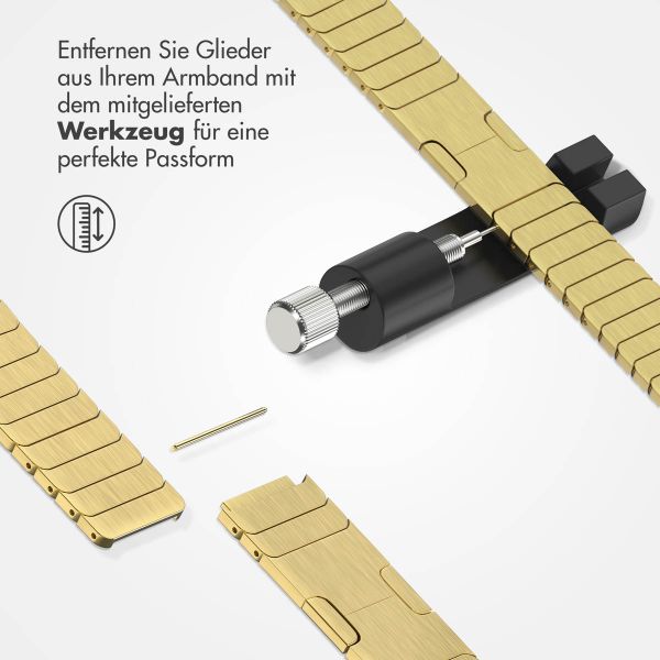 Selencia Edelstahl Gliederarmband für das  Apple Watch Series 1 t/m 11 / SE / Ultra (44/45/46/49 mm) - Gold