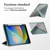 imoshion Origami Klapphülle Apple iPad 9 (2021) 10.2 Zoll / iPad 8 (2020) 10.2 Zoll / iPad 7 (2019) 10.2 Zoll - Dunkelgrün