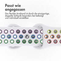 imoshion Sportarmband⁺ für die Apple Watch Series 1 bis 9 / SE (38/40/41 mm) | Series 10 (42 mm) - Größe S/M - White Rainbow