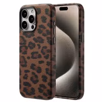 Selencia Sabi Backcover Panthermuster mit MagSafe Apple iPhone 15 Pro Max - Mocha Brown