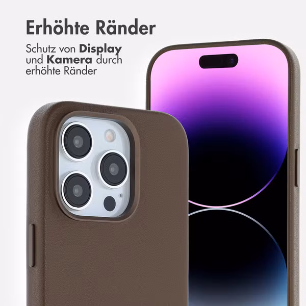 Accezz MagSafe Leather Backcover Apple iPhone 14 Pro - Kaffeebraun