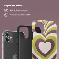 Selencia Vivid Back Cover Apple iPhone 11 - Double Hearts Plum Fern