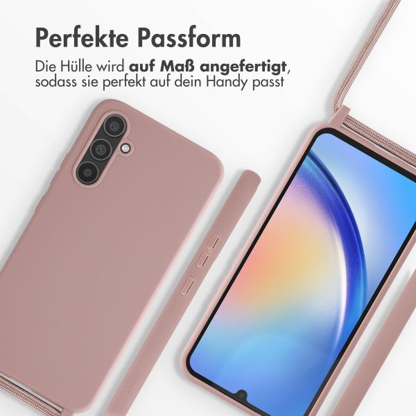 imoshion Silikonhülle mit Band für das Samsung Galaxy A34 (5G) - Sand Pink