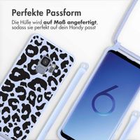 imoshion Silikonhülle design mit Band für das Samsung Galaxy S9 - Animal Lila