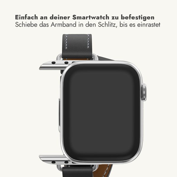 Selencia Élan Double strap Armband für Apple Watch | 38/40/41/42 mm - Schwarz