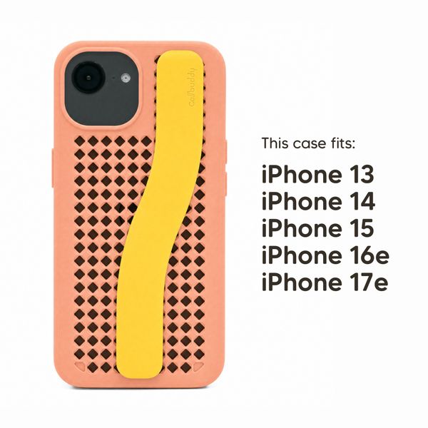 Callbuddy Hülle mit Strap Apple iPhone 17e / 16e / 15 / 14 / 13 - Coral Pop