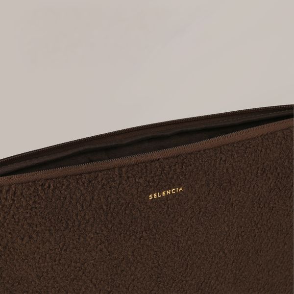 Selencia Teddy Laptop Hülle 13-14 Zoll - Laptop Sleeve - Choco Brown