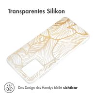 imoshion Design Hülle Motorola Moto G54 - Golden Leaves Transparent