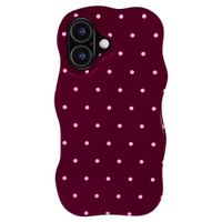 Selencia Vivid Wavy Backcover mit MagSafe Apple iPhone 17 - Happy Dots Burgundy