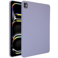 Accezz Liquid Silicone Back Cover mit Stifthalter für das iPad Pro 13 (2024) M4 - Lila