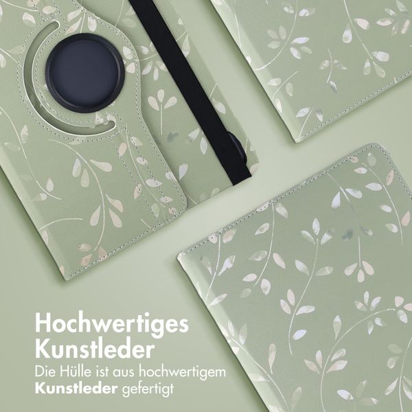imoshion 360° drehbare Design Klapphülle Samsung Galaxy Tab S11 - Green Flowers
