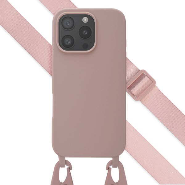 Selencia Silikonhülle mit abnehmbarem Band für das iPhone 16 Pro - Sand Pink