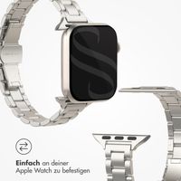 Selencia Slim Stahlgliederarmband für die Apple Watch Series 1 bis 9 / SE (38/40/41 mm) | Series 10 (42 mm) - Starlight