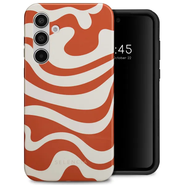 Selencia Vivid Tough Back Cover für das Samsung Galaxy A55 - Dream Swirl Orange