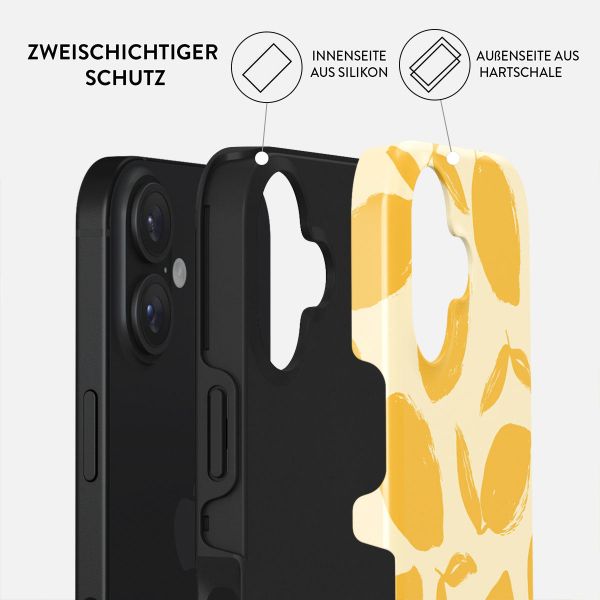 Burga Tough Back Cover für das Apple iPhone 16 - Lemon Tart