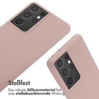 imoshion Silikonhülle mit Band für das Samsung Galaxy S21 Ultra - Sand Pink