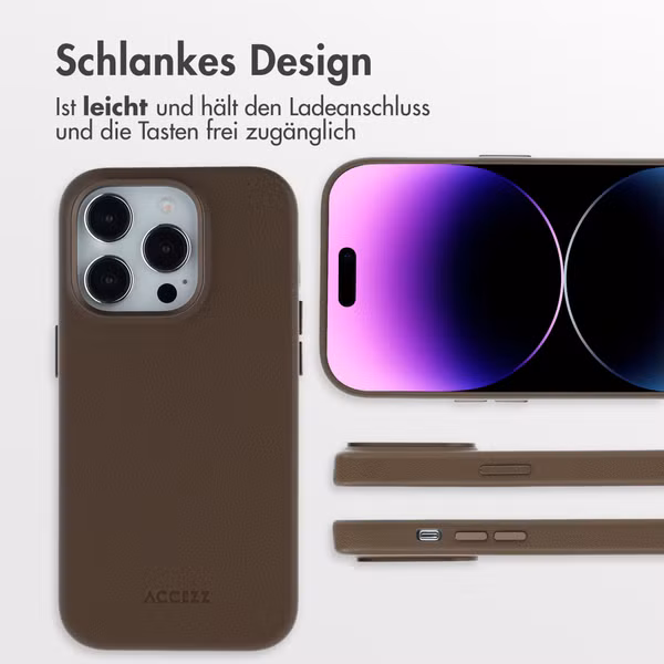 Accezz MagSafe Leather Backcover Apple iPhone 14 Pro - Kaffeebraun
