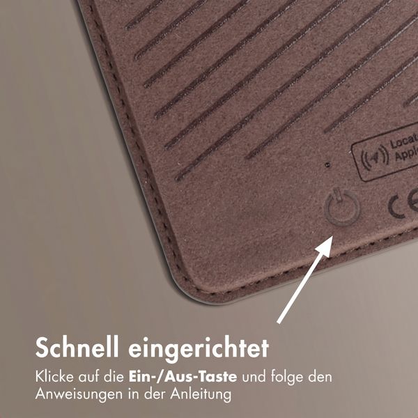 Accezz Magnetischer Lederkartenhalter - Geeignet für Apple Find My - Coffee Brown