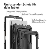 Accezz ﻿Robustes Back Cover mit Schultergurt für das Samsung Galaxy Tab S8 Plus / S7 Plus / S7 FE - Schwarz