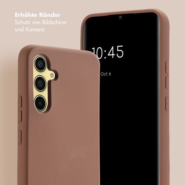 Selencia Back Cover mit Luxuriöser Handschlaufe Samsung Galaxy A54 (5G) - Braun