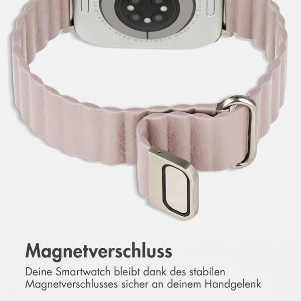 imoshion Magnetisches Kunstlederarmband für Apple Watch | 44/45/46/49 mm - Beige