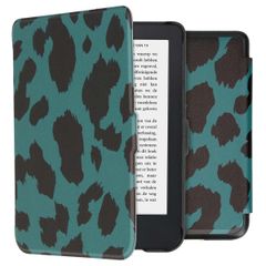 imoshion Design Slim Hard Case Klapphülle Kobo Clara 2E / Tolino Shine 4 - Green Leopard