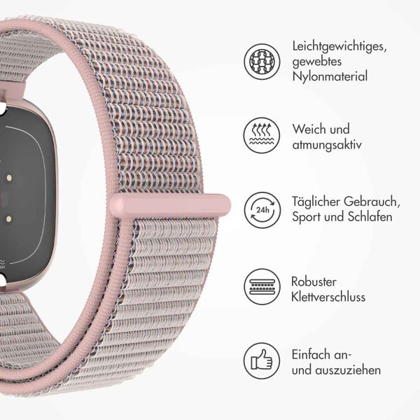 imoshion Nylonarmband für das  Fitbit Versa 4/ 3 / Sense (2) - Rosa