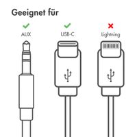 imoshion AUX-Adapter – USB-C auf 3,5 mm/Audio-Klinkenadapter – USB-C Stecker auf AUX-Buchse – Weiß