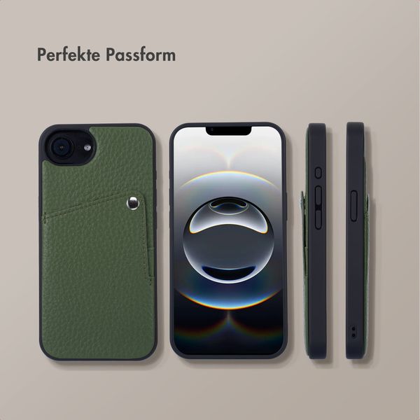 Selencia Riva Back Cover mit Kartenfach Apple iPhone 16e - Sage Green