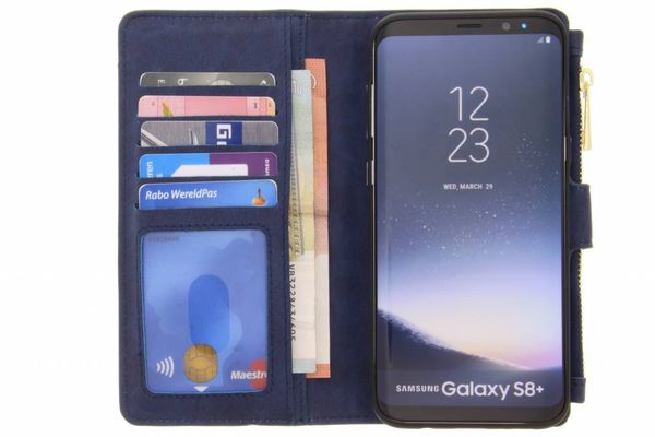 Blaue luxuriöse Portemonnaie-Klapphülle für das Galaxy S8 Plus